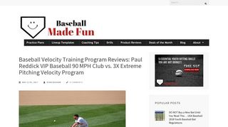 Baseball Velocity Training Program Reviews: Paul Reddick VIP ...