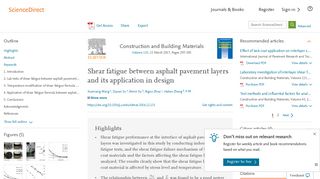 Shear fatigue between asphalt pavement layers and its application in ...