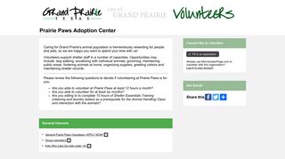 MyVolunteerPage - Prairie Paws Adoption Center