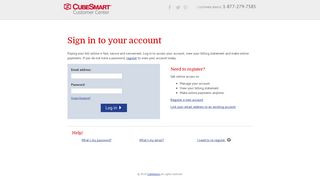 Login - CubeSmart Customer Center