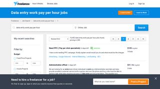 Data entry work pay per hour Jobs, Employment | Freelancer