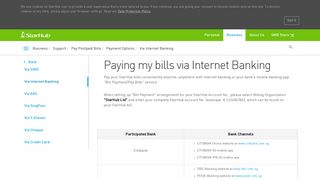 Paying my bills via Internet Banking | StarHub Singapore