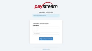 Paystream: Sign In