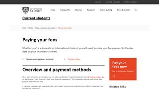 Paying your fees - The University of Sydney