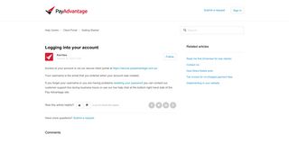 Logging into your account - Help Centre - Pay Advantage