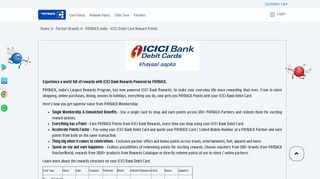 PAYBACK India - ICICI Debit Card Reward Points