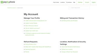 My Account – PayByPhone Support