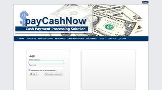 Login to Pay Cash Now