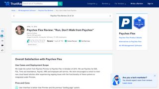 Paychex Flex Review: Run, Don't Walk from Paychex - TrustRadius