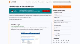 Preview Hosting Service Paychex Login
