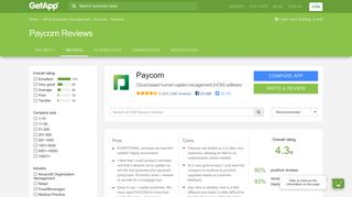 Paycom Reviews - Ratings, Pros & Cons, Analysis and more | GetApp®