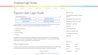 Paycom User Login Guide - Employee Login Guides