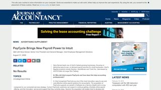 PayCycle Brings New Payroll Power to Intuit - Journal of Accountancy