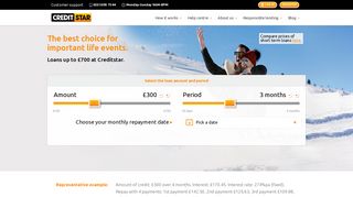 Creditstar: A short term loan up to £700 quickly and conveniently