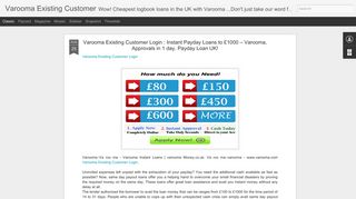 Varooma Existing Customer Login : Instant Payday Loans to £1000 ...