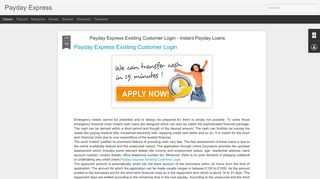 Payday Express Existing Customer Login - Instant Payday Loans ...
