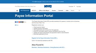 Payee Information Portal | City of New York - NYC.gov