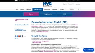 Payee Information Portal (PIP) - MOCS - NYC.gov