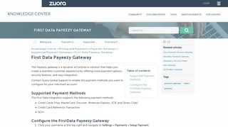 First Data Payeezy Gateway - Zuora