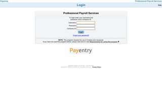 Professional Payroll Services - Login - Payentry