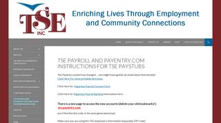 TSE Payroll and Payentry.com instructions for TSE paystubs | TSE, Inc.