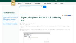 Client Reference: Payentry Employee Self Service Portal Dialog Box