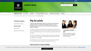 Pay for prints – Student Portal