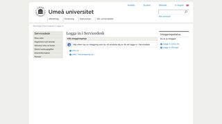 Servicedesk - Log in - Servicedesk.its.umu.se - Umeå universitet