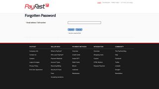 PayFast - Forgotten password
