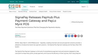 SignaPay Releases PayHub Plus Payment Gateway and PayLo Mynt ...