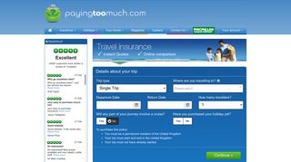 Find the best travel insurance @ PayingTooMuch.com