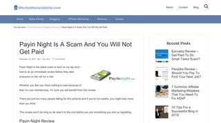 Payin Night Is A Scam And You Will Not Get Paid - Work at Home Jobs