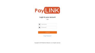 PayLink Version 1.0 - Login Page