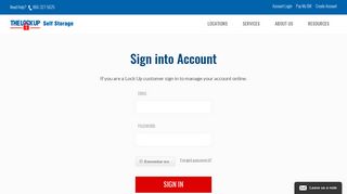 Sign In | The Lock Up Account Login - The Lock Up Self Storage