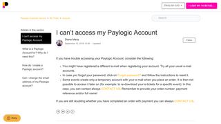 I can't access my Paylogic Account – Paylogic Customer Service