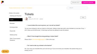 Tickets – Paylogic Customer Service