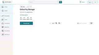 Online Pay Manager | Password | Authentication - Scribd