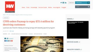 CFPB orders Paymap to repay $33.4 million for deceiving customers ...