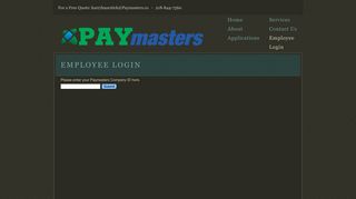 Paymasters Inc. | Login - Paymasters.co