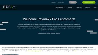 Welcome Paymaxx Pro Customers! - REPAY