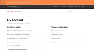 My account - Help Centre - Paymentsense