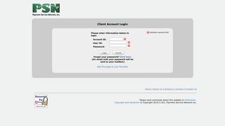 Client Login - Payment Service Network