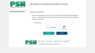 Forgot or reset password? - Payment Service Network