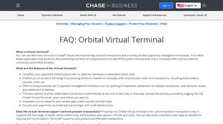 Orbital Virtual Terminal FAQ's | Chase Merchant Services