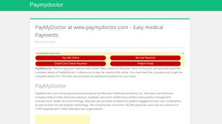 Paymydoctor - www.paymydoctor.com