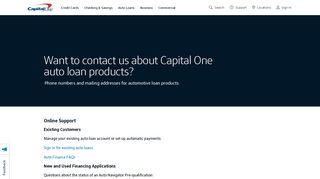 Auto Finance Contact | Support Center - Capital One