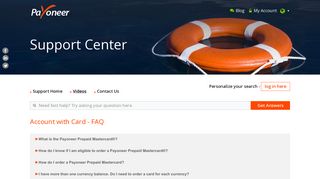 Account with Card - FAQ - Support Center