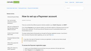 How to set up a Payoneer account – Envato Author Help Center