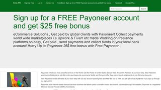 Sign up for a FREE Payoneer account and get $25 free bonus | World ...