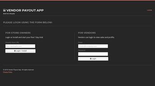 Login - Vendor Payout App